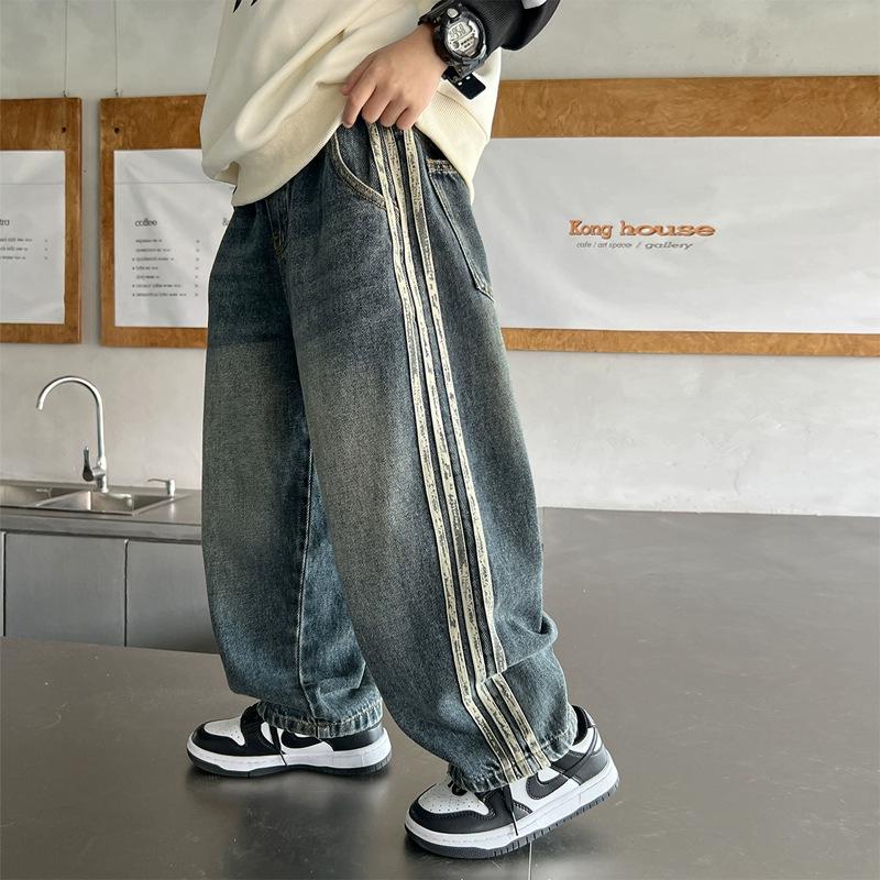 Jungen Weitbeinjeans - Dünner Straight-Schnitt für Frühling & Herbst 2025