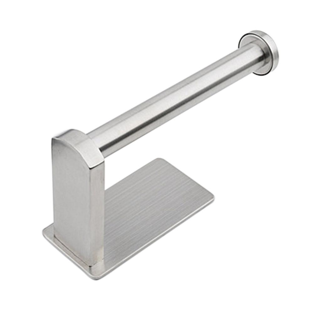 Hanging Toilet Paper Holder Bathroom Towel Rack Stand Stainless Steel Kitchen Paper Holder Self-Adhesive Practical Roll Holder