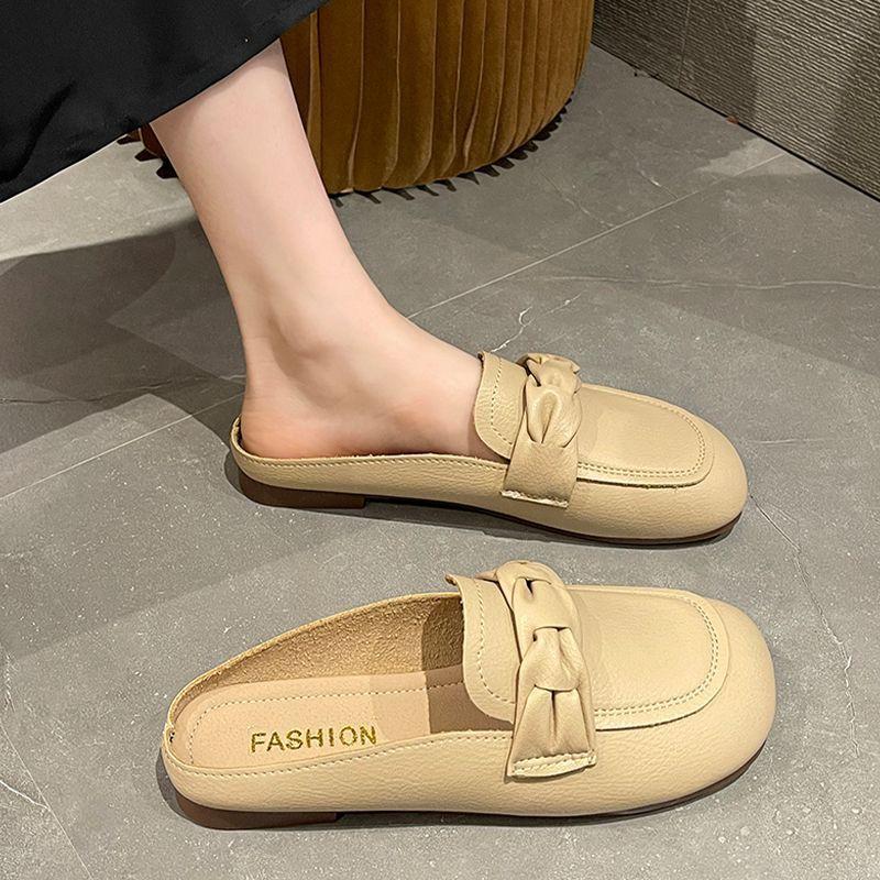 Baotou half slippers women's outer wear spring and summer new versatile heelless lazy shoes soft sole half drag single shoes