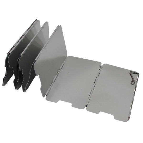 9-Piece Mini Camping Stove Windshield Set with Pegs and Cloth Bag