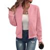 Damen S Einfarbig Reißverschluss Baseballkragen Jacke Lässiger Mantel