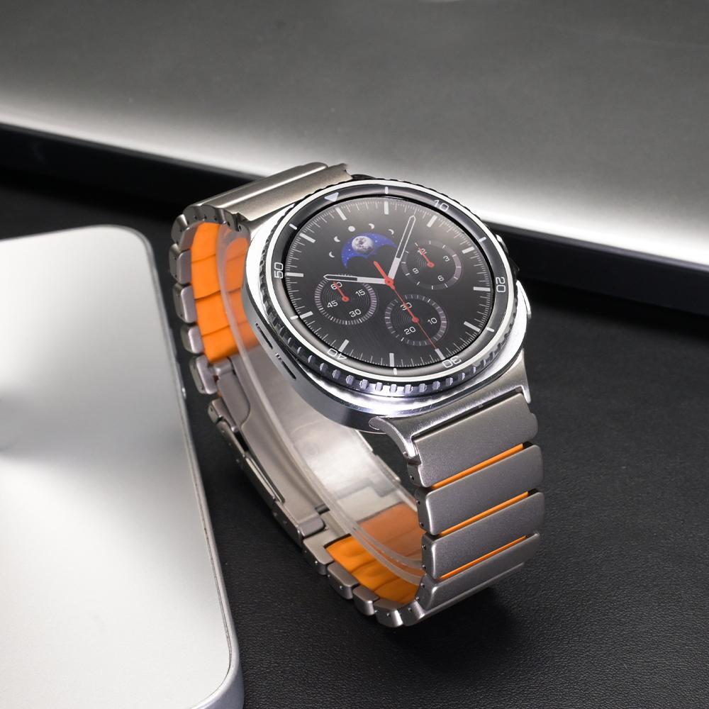 Titanium Band for Samsung Galaxy Watch 8 Calssic 46mm 8 44mm 40mm Metal Rubber Strap for Galaxy Watch Ultra 2025 Luxury Bracelet