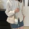 Drawstring fashion Korean version casual bag 2025 spring and summer new foreign style shoulder messenger bag straw bucket bag women's bag tide