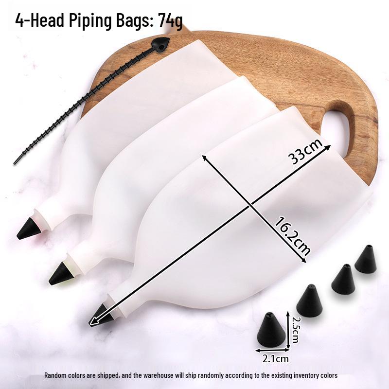 4-teiliges Silikon-Spritzdüsen-Set für Kuchen und Kekse