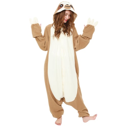 SAZAC Fleece Kigurumi Sloth Adult Jedna velikost pro většinu 2784