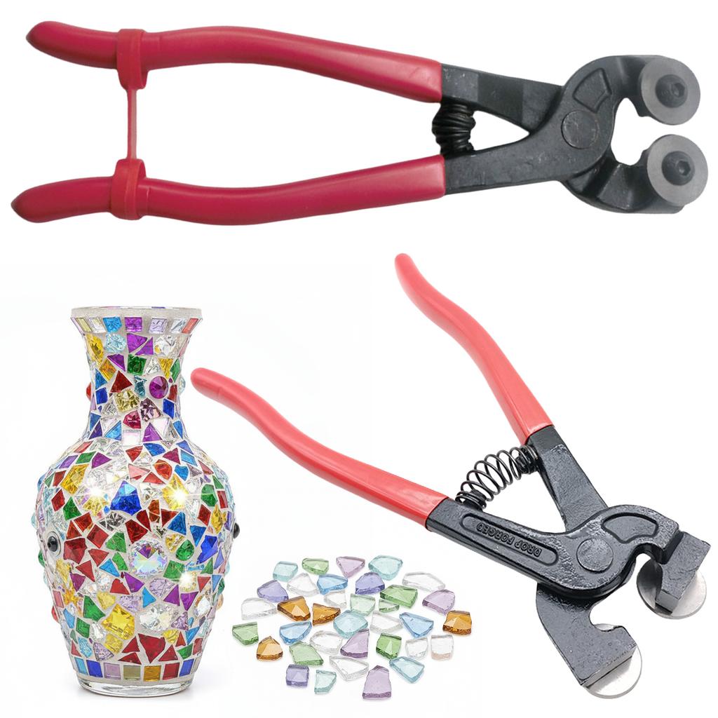 8 Zoll Schwerlast Mosaikzange mit Rädern und Weichgummi-Griff FliesenSchneiderzange Glasbeschneidezange zum Schneiden von Keramik
