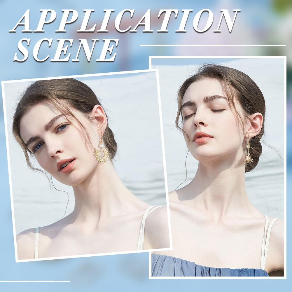 Beebeecraft 1 Box 50Pcs Ear Wires 18K Gold Plated Brass French Earring Hooks with 50Pcs Open Jump Rings and 50Pcs Ear Nuts for Earrings Jewelry