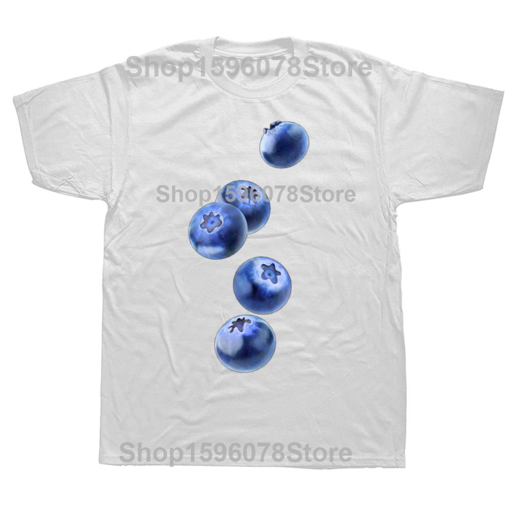 Y2k Kawaii Blueberries Graphic Printed Girly Summer Women Men Gothic Harajuku Tee Vintage T-shirt Emo Cotton Loose Blueberry Top