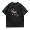 Cherry Blossom T Shirt Sakura Womens Flower for Women Floral Her Spring vintage Washed Top For Everyday Wear Stylish Slightly