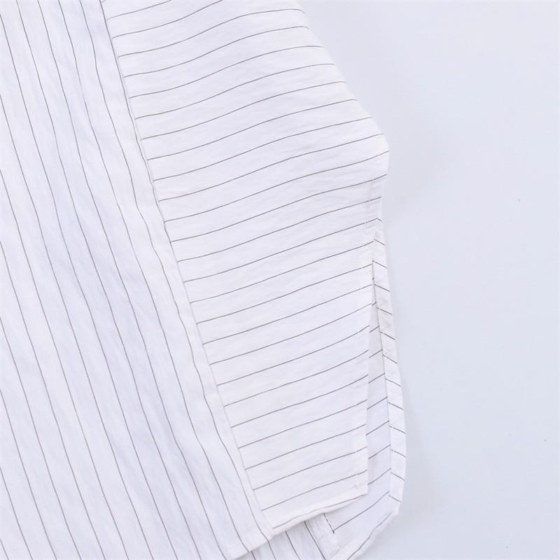 2026 Womens Loose Fit Casual Shirt Solid Striped Long Sleeve Button-Down Korean Style Comfort Top