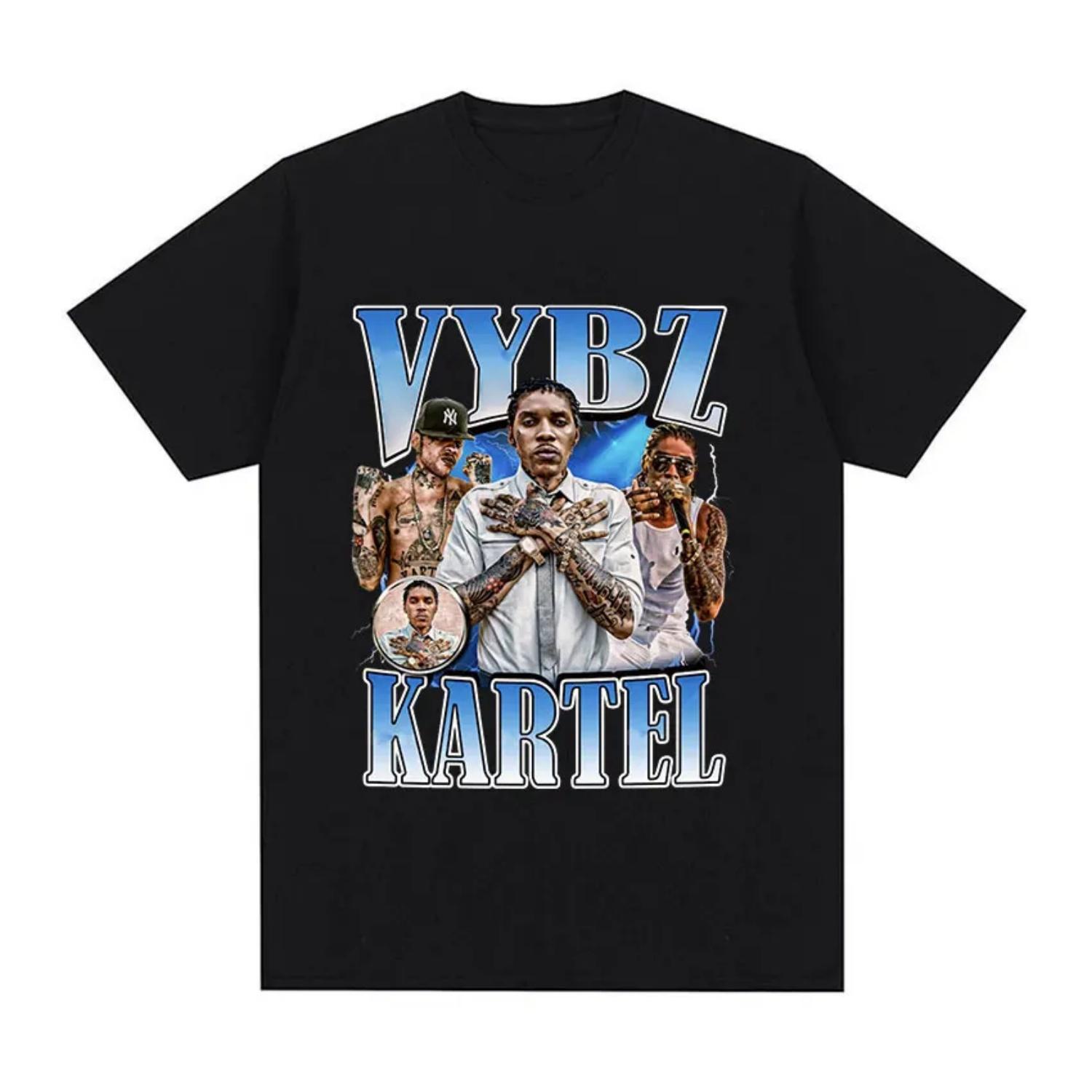 

Rapper Vybz Kartel Tour Album Graphic Merch T-shirt Men s Clothing Fashion Oversized T Shirt Summer O-Neck Short Sleeve Y2K Top S чёрный