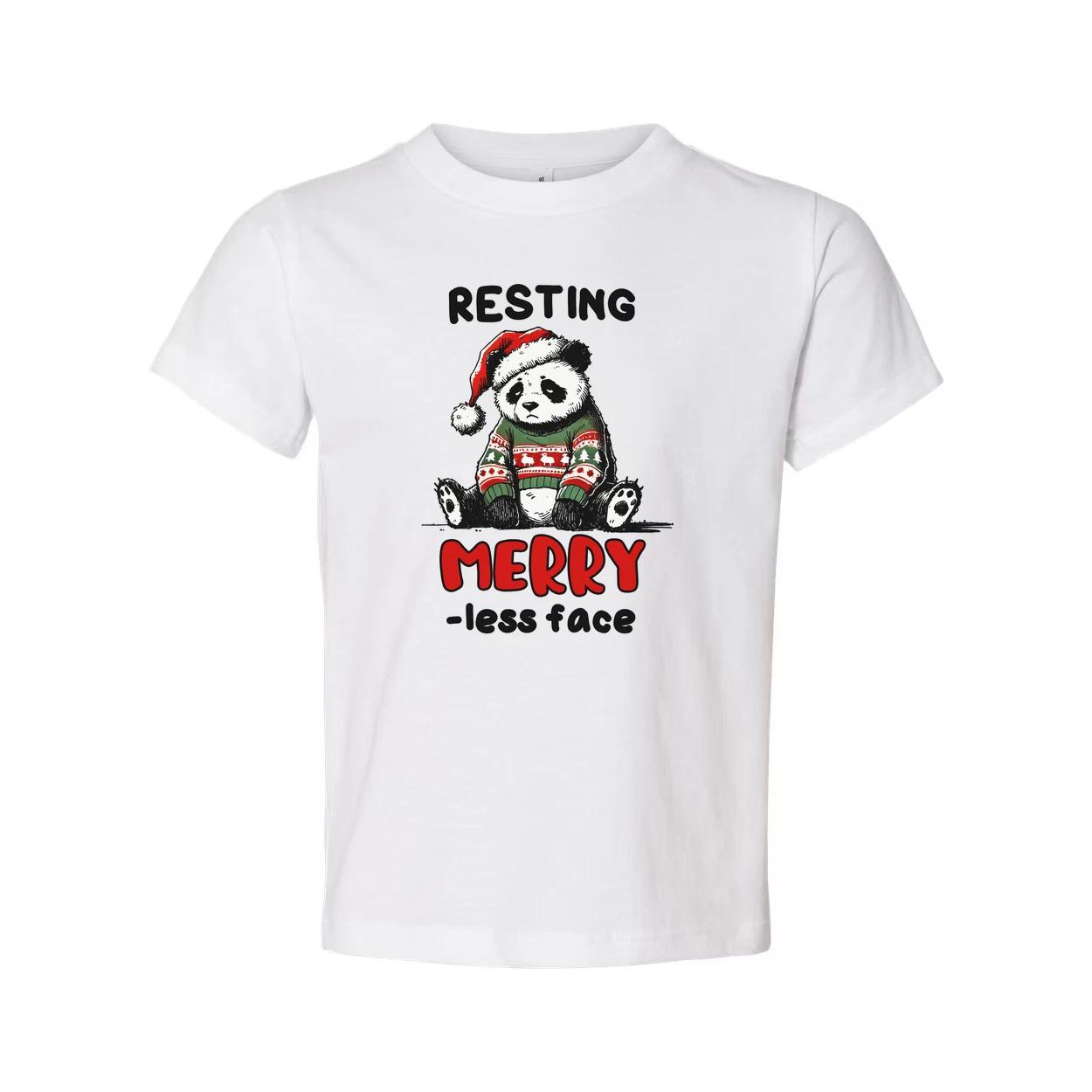 

Resting Panda Santa Christmas Unisex Graphic Tee With Merry Less Face Cozy Holid L