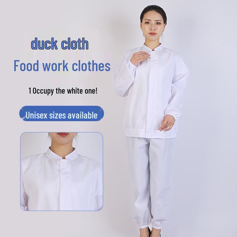 Unisex White Workwear Set for Catering, Food Industry, and Bio-Pharmaceuticals