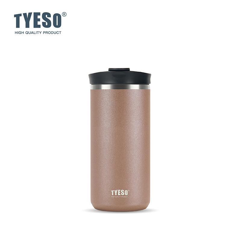 Tyeso French Press Cestovní hrnek 304 Nerezová ocel Přenosný Kávovar Cold Brew Čajové sítko Dvoustěnné Izolované Termoska