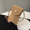Colorful Woven Crossbody Straw Bag: Cute Cotton Rope Design, Perfect for Cell Phones - A Stylish Single Shoulder Bag for Women