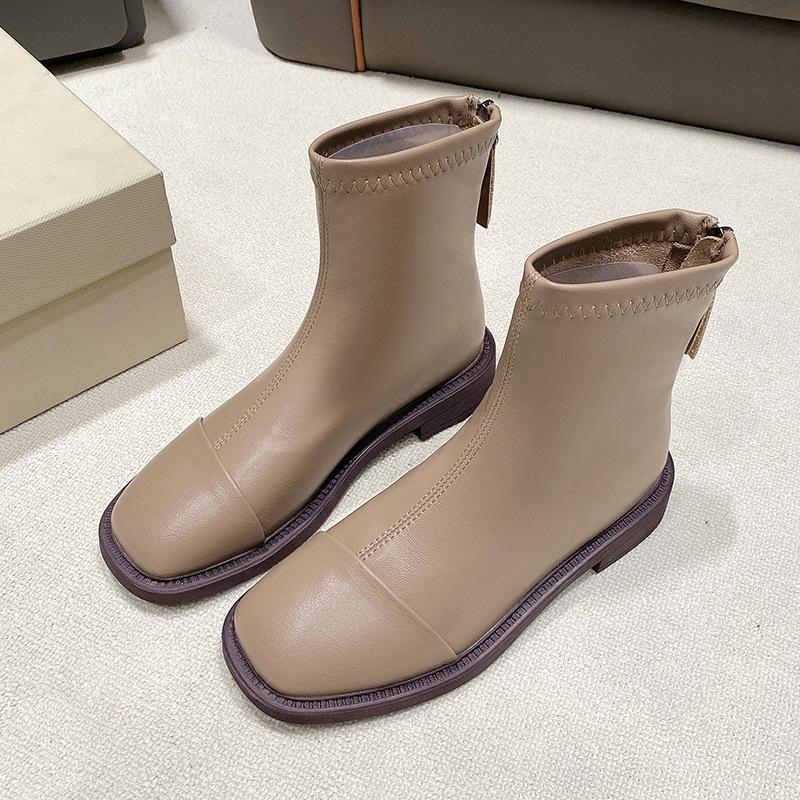 

Loose Soft Leather Women s Boots Soft Elastic Sole Not Tired Feet Warm Breathable Height Increase Fashion Comfortable Martin Boots 38 хакі