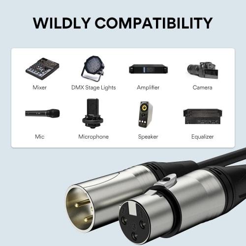 MAONO XLR Microphone Cable, Canon Cable (1.8M), Male to Female, Balanced XLR Connection, Heavy-Duty, for Microphone Recording, Compatible with PD100,