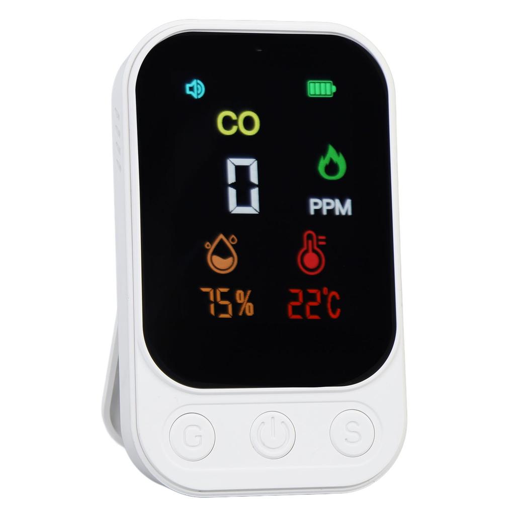 CO Detector Multifunctional Portable Temperature Humidity CO Tester for Travel Tent Picnic 5V
