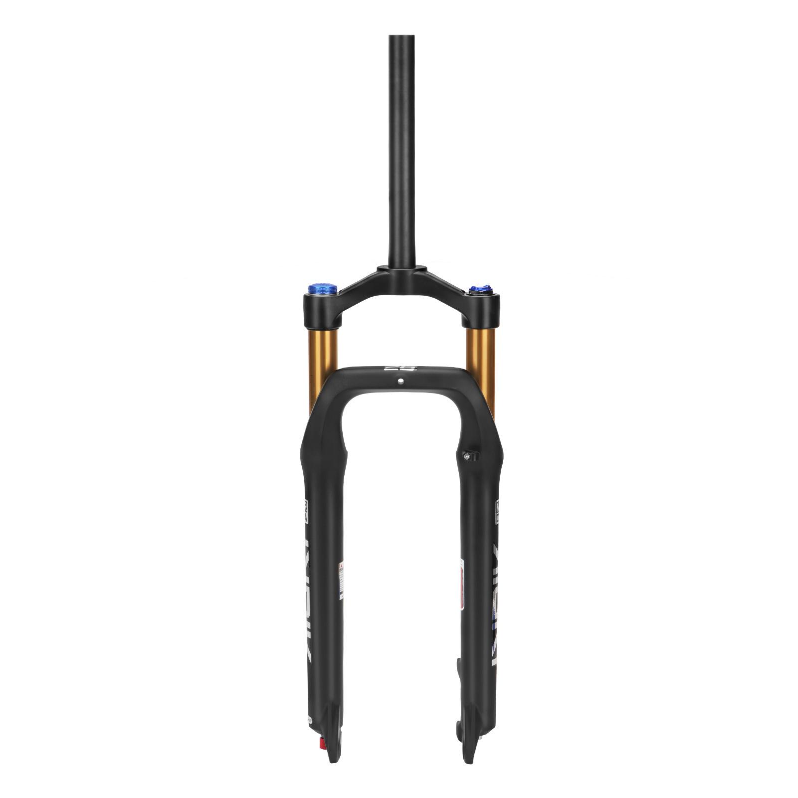 MEROCA 26  Snow/Sand Bike Suspension Fork 135mm Axle 130mm Travel Dual Shock Shoulder Lockout Lightweight Disc Brake Detachable 26in Black