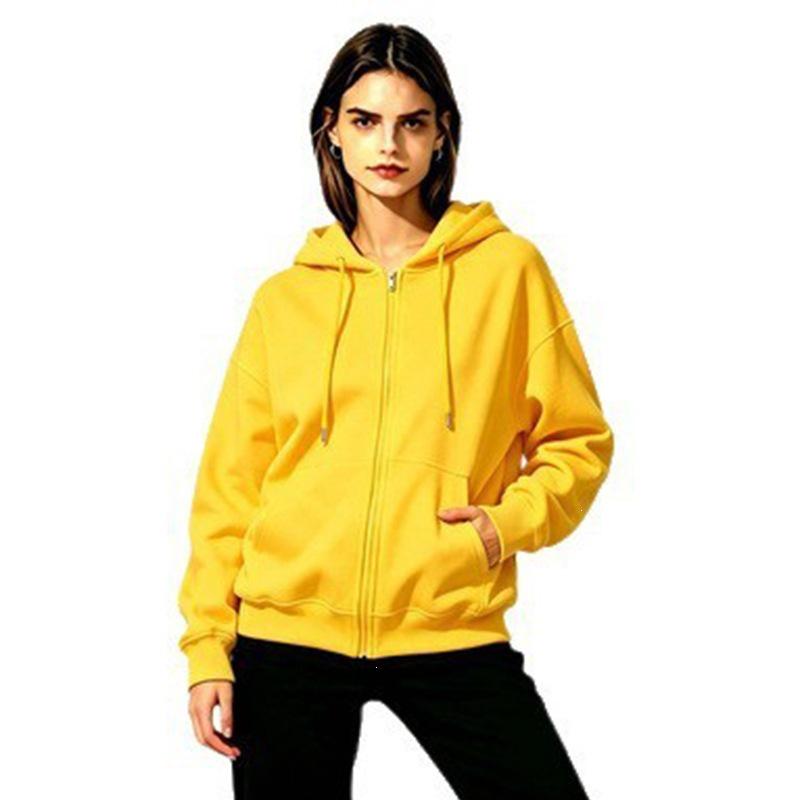 Colorful Loose Fit Zipper Hoodie Sweatshirt