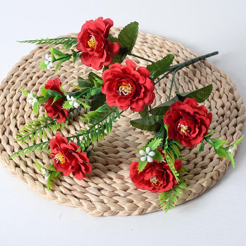 

Decorative Artificial Chrysanthemum Flowers For Photography And Home Decor червоний