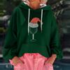 Women's Christmas Print Loose Casual Long Sleeve Hooded Sweatshirt