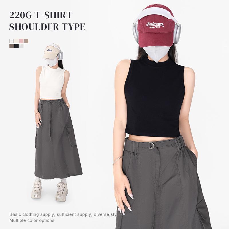 

2025 Korean Style Sporty Slimming Women s Sleeveless Crop Top - Sweet & Cool Summer Vest XL (58-63 kg)