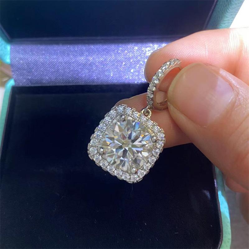 Valuable Moissanite Diamond Drop Earring 100% Real 925 Silver Promise Wedding Dangle Earrings for Women Party Jewelry