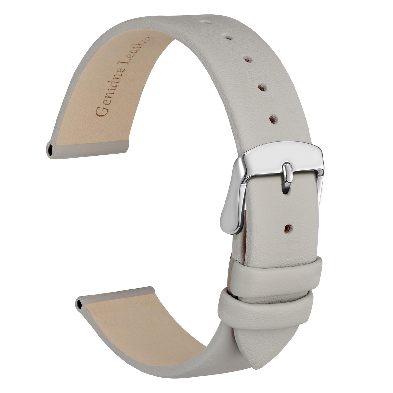 

WOCCI Genuine Calf Leather Watch Replacement Band (8, 10, 12, 14, 16, 18, 20, 22 mm), Leather 12mm