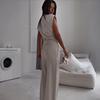 Women Two Piece Outfits Summer Sleeveless Irregular Hem Top And Wide Leg Pants Set Casual Business Office Set