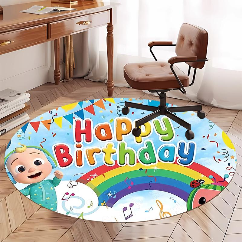 CoComelon Printed Round Rug Carpet Chair Rug Area Rug Entryway Doormats,for Office Chair Living Room Bedroom Kitchen Room.
