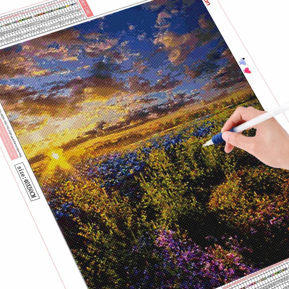 DCIDBEI 30x40CM 4 Pack DIY Broderie Diamant 5D Mer,Diamond Painting Paysage Coucher du Soleil devant la Porte Cristal Peinture par numéro,Chambre Bain Mur Autocollant Décor Loisirs Créatifs