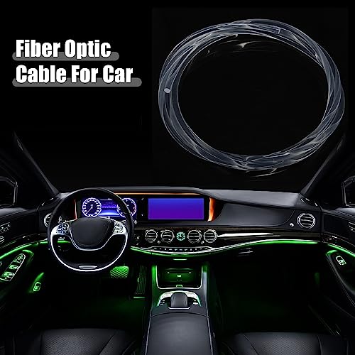 ACROPIX Fiber Optic Cable Fiber Optic Side Glow Cable for Car Plastic Universal PMMA 6mm 300cm Clear 1pc
