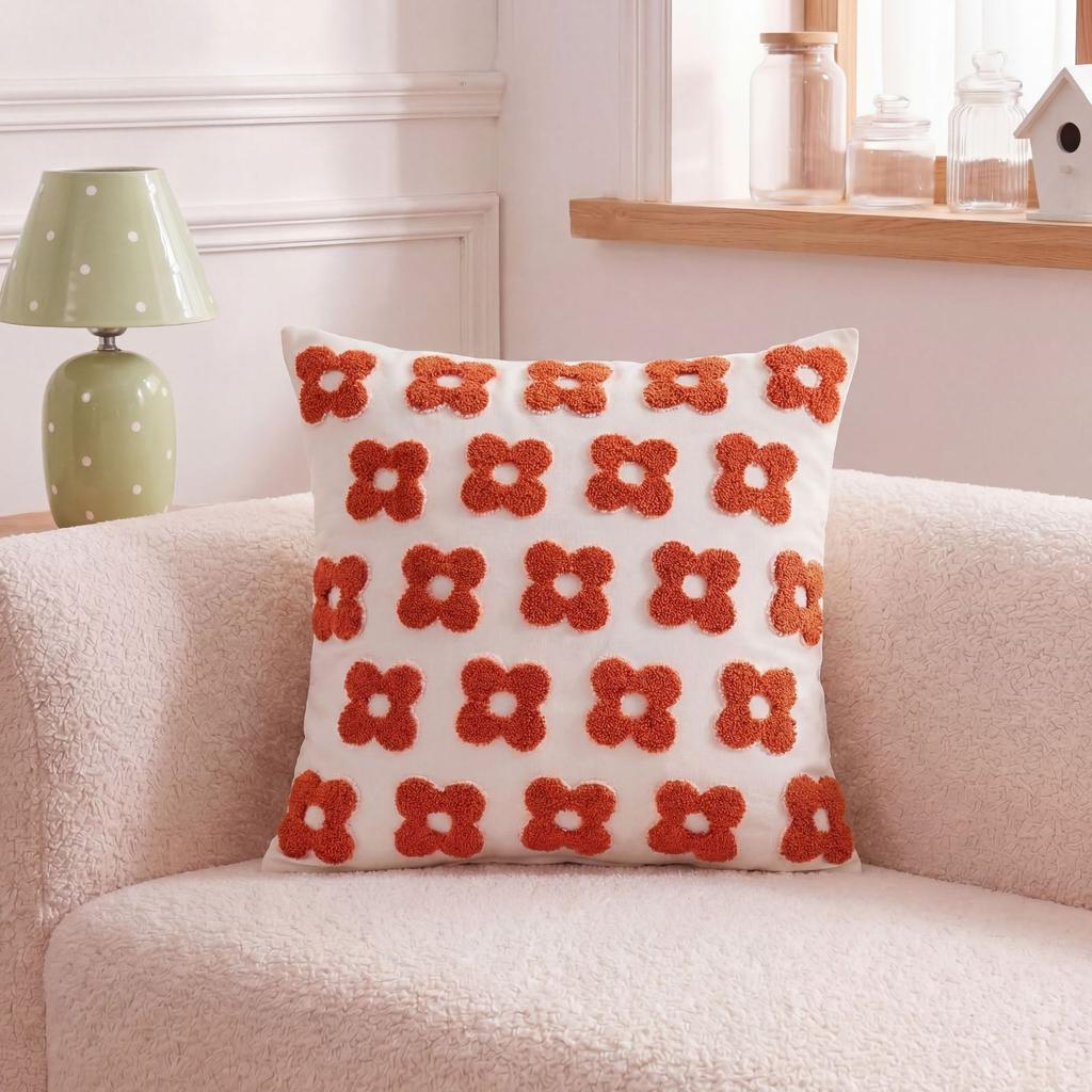 Embroidered Towel Cushion Pillow, Dropshipping, Ins-style Sofa Pillow, Home Bedside Cushion