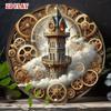 Steampunk Metall Wandkunst Runder Zahnrad Glockenturm Vintage Dekor für Zuhause Café