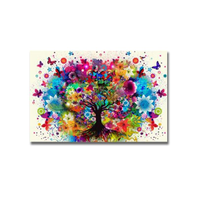 

Абстрактное искусство акварель Древо жизни скандинавский пейзаж настенное искусство цветок дерево холст плакат и принты картина для домашнего декора 21x30 No Frame