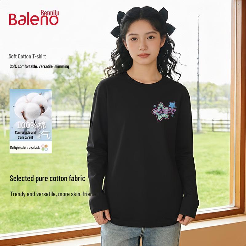 

Женская футболка Baleno с принтом, из чистого хлопка, с длинным рукавом 2XL