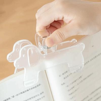 Portable Transparent Fixed Book Clips Cute Cat Thickened Reading Aid Book Clips Anti-slip Creative Plastic Book Clip Office