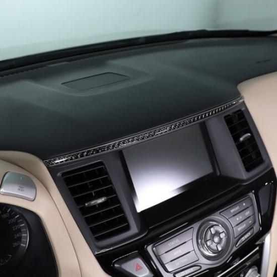 Carbon fiber Center Dashboard Cover Trim Sticker For Nissan Pathfinder 13-18