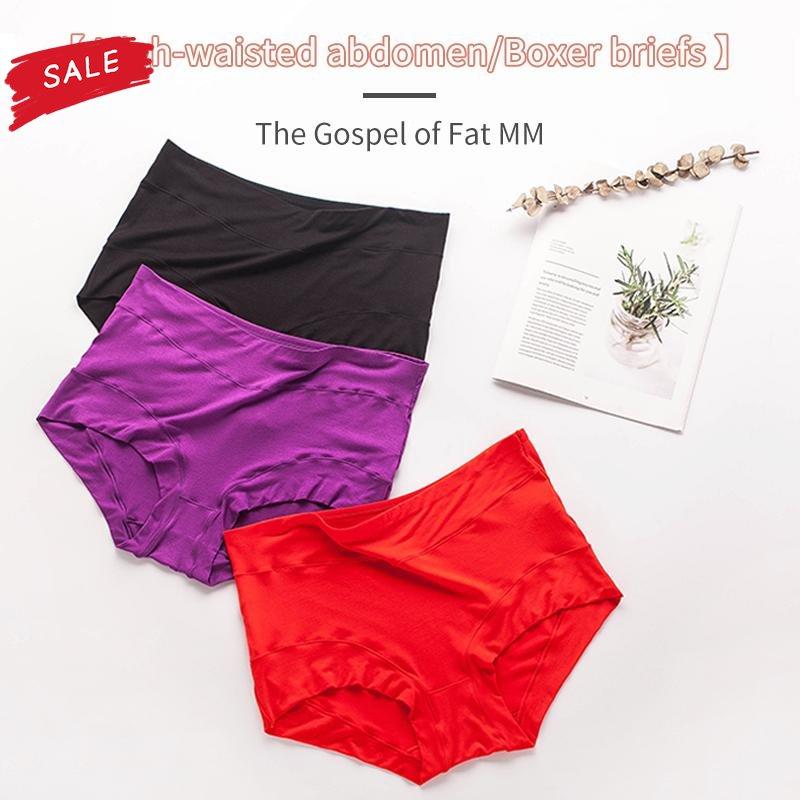 Buy High Waist Tummy Large Size Women's Boxer Briefs Elastic Waistband