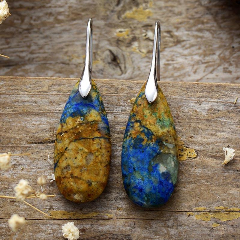 Bohemian Emperor Stone Water Drop Pendant Earrings European and American Popular Ins Jewelry
