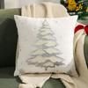 Reindeer Christmas Tree Gold Foil Printed Autumn Winter Pillow Cover Snowflake Embroidered Cushion Cover