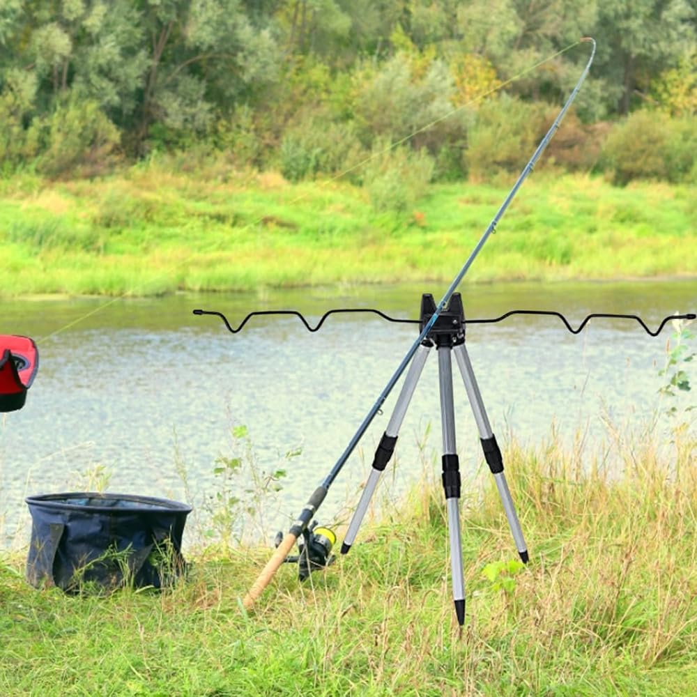 Fishing Rod Holder Tripod Height Aluminum Stable Rod for Outdoor Fishing Stand, Adjustable, Foldable, Alloy, Rack,