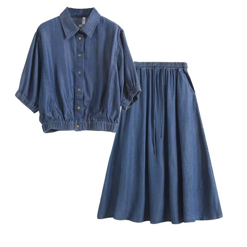 

Женская одежда Лацкан Однобортная Тонкая Джинсовая рубашка из тенселя Shirt M. Recommend 50.00 kg-62.50 kg