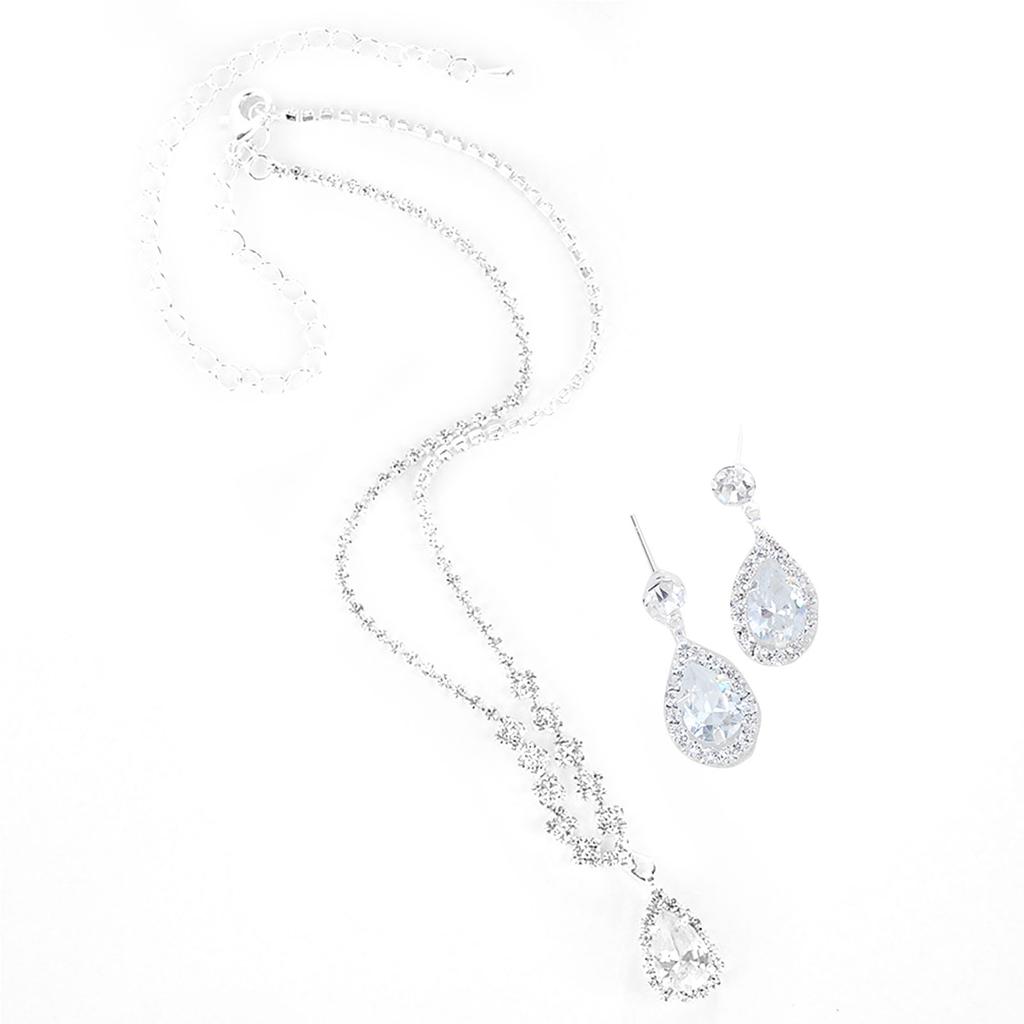 Necklace Earring Set for Women Beautiful Rhinestone Jewelry Set Necklace Set for Parties Anniversaries
