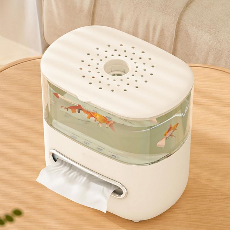 Dispensator de șervețele inovator în stil acvariu, cu capac detașabil pentru decorare cu plante sau pești, întreținere fără efort, accesoriu pentru decorarea casei și biroului
