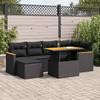 VidaXL Garden Lounge Set with Cushions 7 Pcs Black Braided Resin Acacia 3327506