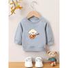 Cute Cartoon Print Pattern, Durable And Wrinkle-Resistant Sweatshirt for Baby Girls Aged 0-3