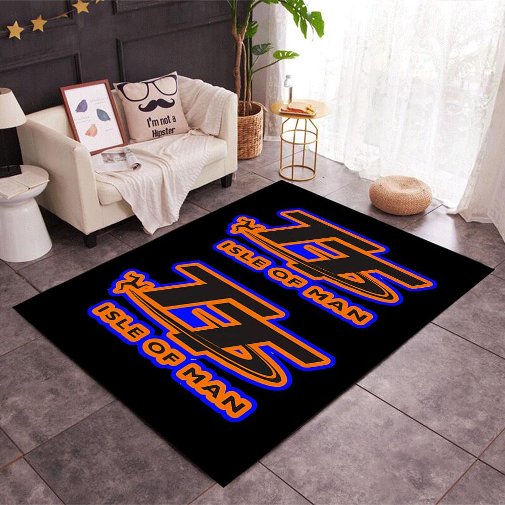 Isle Of Man Tt Course Map Themed Anti-Slip Rugs - Polyester Home Decor, Suitable for Bedrooms, Living Rooms, Doorways, Studios, and Decorations