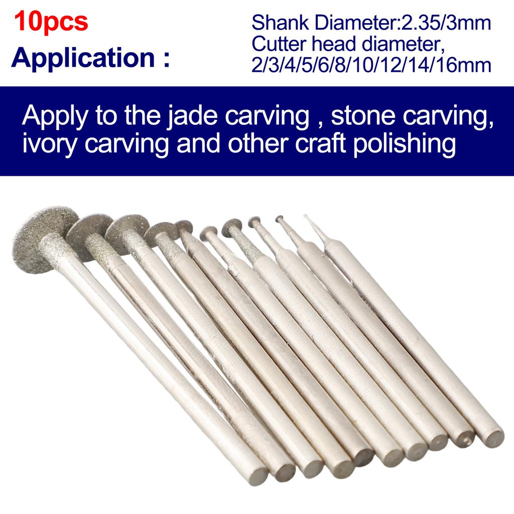 Woodwork Grinding Heads Tool T-style 10pcs Carborundum